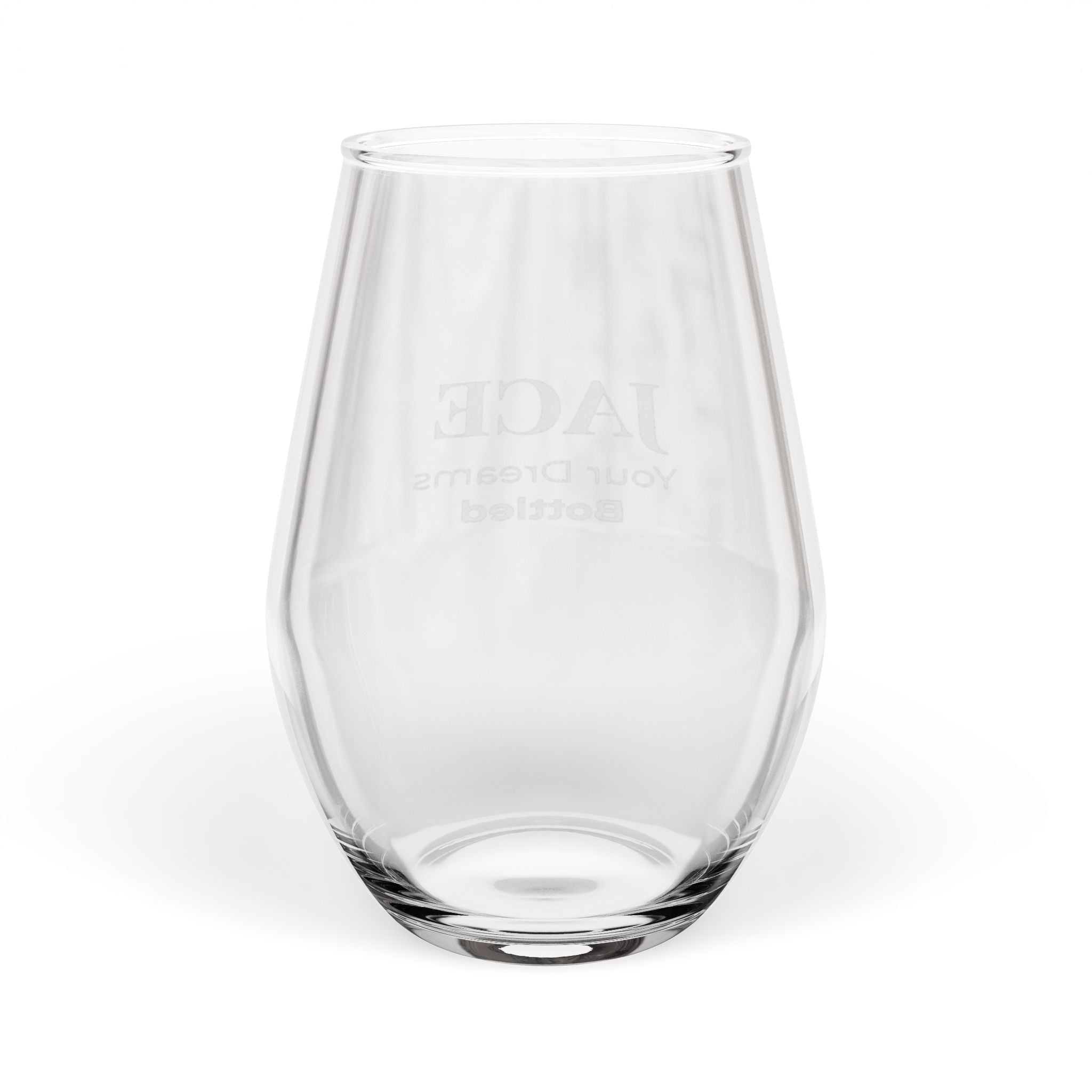 JACE Cellars Stemless Wine Glass – Your Dreams. Bottled.11.5oz (Engraving)