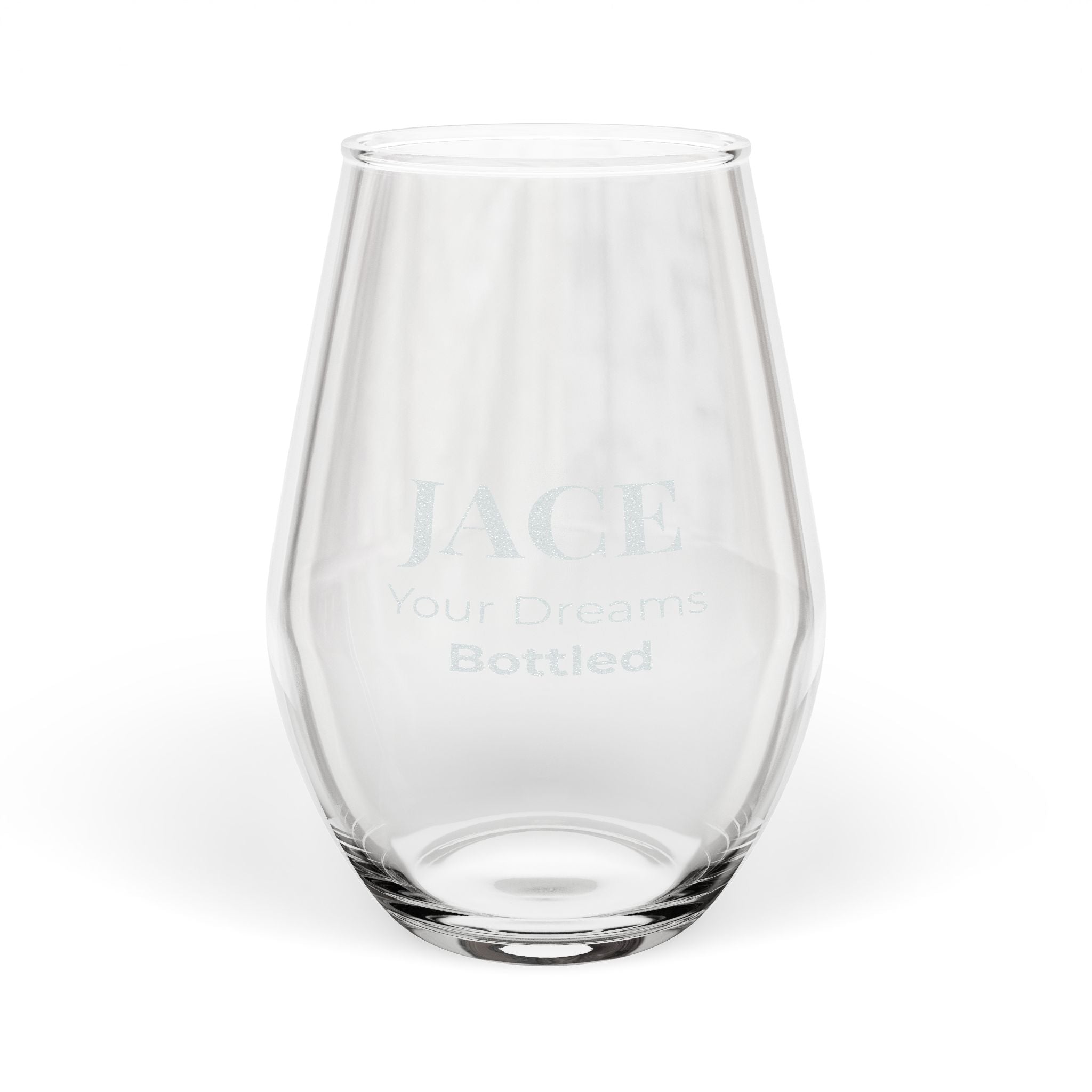 JACE Cellars Stemless Wine Glass – Your Dreams. Bottled.11.5oz (Engraving)